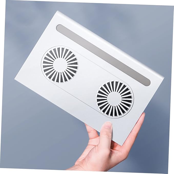 DOITOOL Ergonomic Stand Fan 2-Fan Cooling Pad Portable Radiator for Laptops and Adjustable Height