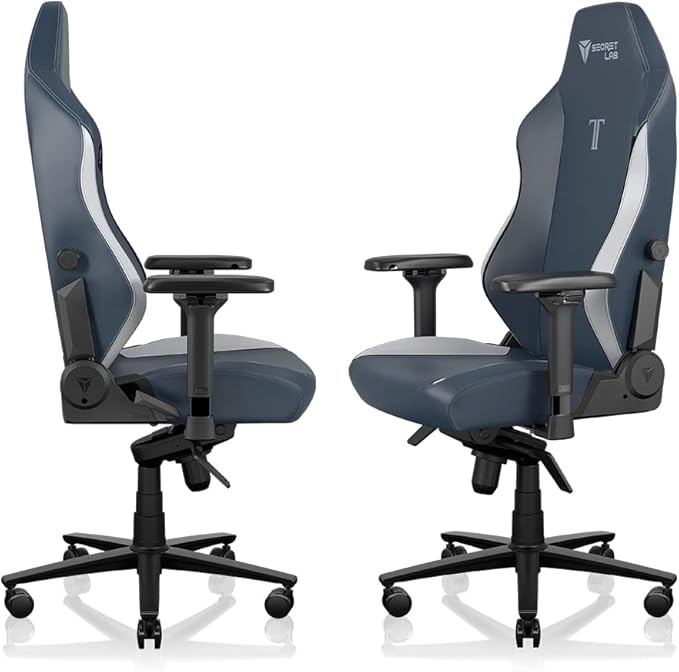 Secretlab Titan Evo Royal Gaming Chair - Reclining Ergonomic &amp Heavy Duty Computer Chair with 4D Armrests Magnetic Head Pillow &amp Lumbar Support - Big and Tall Up to 395 lbs - Blue - Leathere