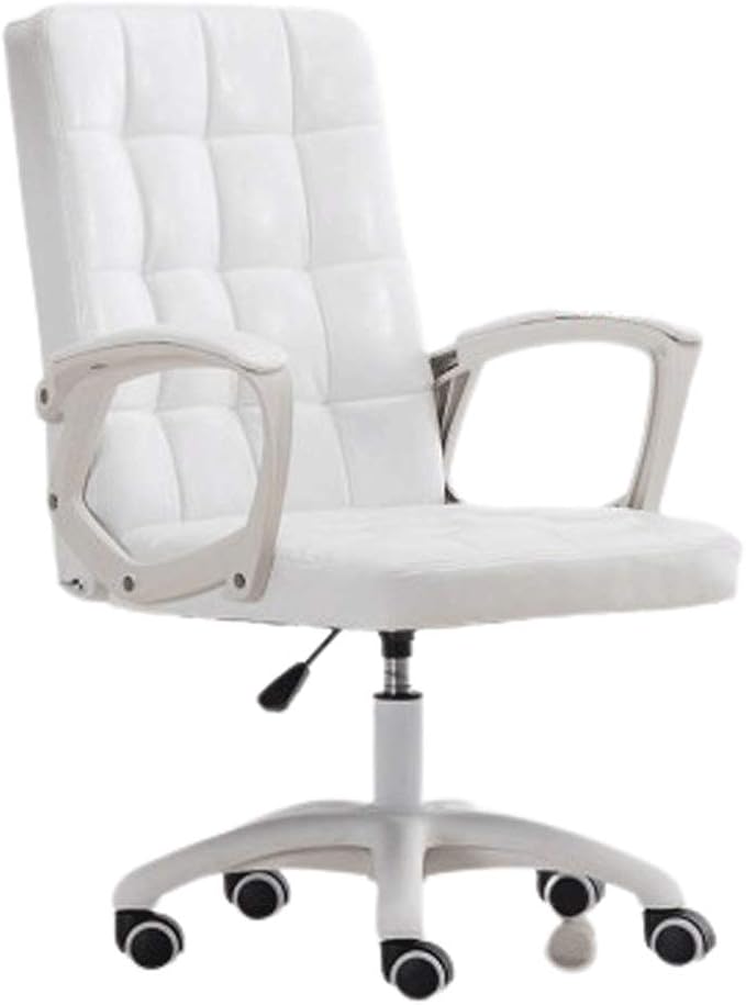 YYDS Chair Fashion Cortex Gaming Chair Executive Ergonomic Swivel Chair with Fixed Armrest Computer Chair Esports Chair for Office Ergonomically (Color : White Size : Nylon feet)