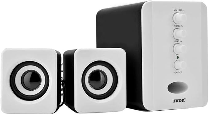 Bewinner Computer Speakers for Desktop or Laptop PC | USB-Powered Bookshelf Speakers - Active Near Field Monitors - Studio Monitor Speaker Bass Speaker High-Performance Loudspeaker (White)
