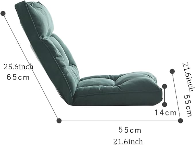 ELEFOCUS Adjustable Floor Sofa Chair 5 Position Multi-Angle Padded Floor Chair Cushioned Back Support Versatile Video Game Chairs(Grey)