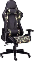 Gaming Chair Office Chair High Back Computer Chair Leather Desk Chair Racing Executive Ergonomic Adjustable Swivel Task Chairwith Headrest and Lumbar Support(B)