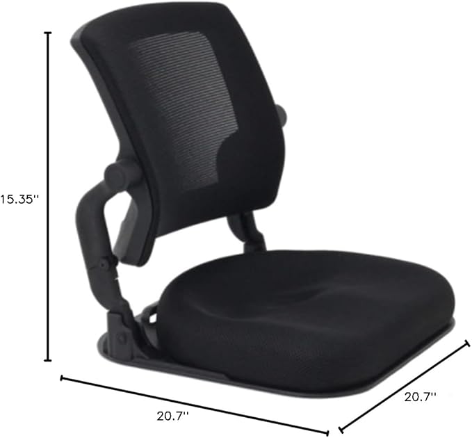 Floor Chair Seating Hips Cushion Meditation Chair with Adjustable Back Support Foldable Floor Seat Folding Padded Legless Chair for Adults Video Gaming Reading in Living Room/Classroom Black