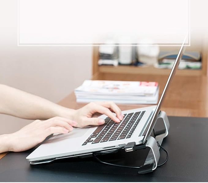 Gaming Laptop Cooler 12-15.6inch Strong WindDual USB 2.0 Ports Adjustable Mount Stand (Color : A)