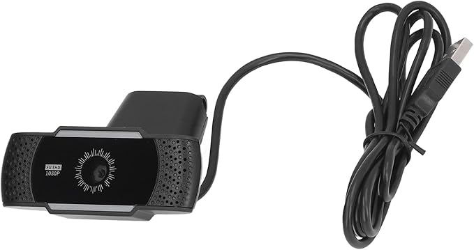 Computer Camera 1080P Full HD USB Webcam with Automatic Noise Reduction Rotatable Microphone for Office Skype Zoom FaceTime PC Laptops and Tablets
