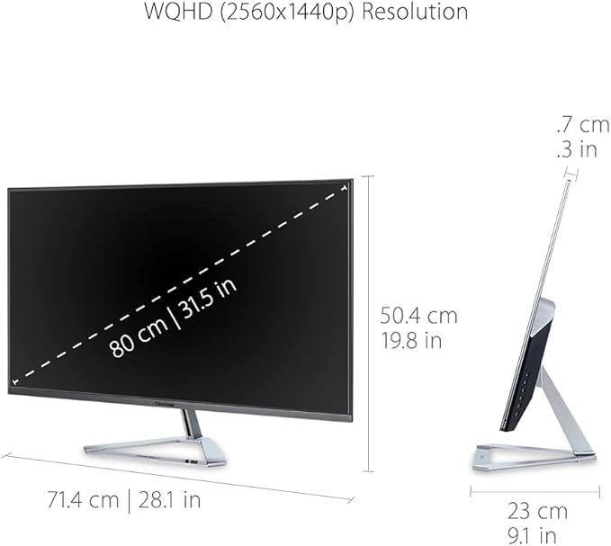 ViewSonic VX3276-2K-MHD 32 Inch Widescreen IPS 1440p Monitor with Ultra-Thin Bezels HDMI DisplayPort and Mini DisplayPort