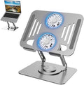 Laptop Cooling Stand with Fan and 360 ° Rotating Base Adjustable Height for Desk Gaming/Office Movie Watching and Screen Sharing Portable Computer Notebook Stand Compatible Up to 17 Inches