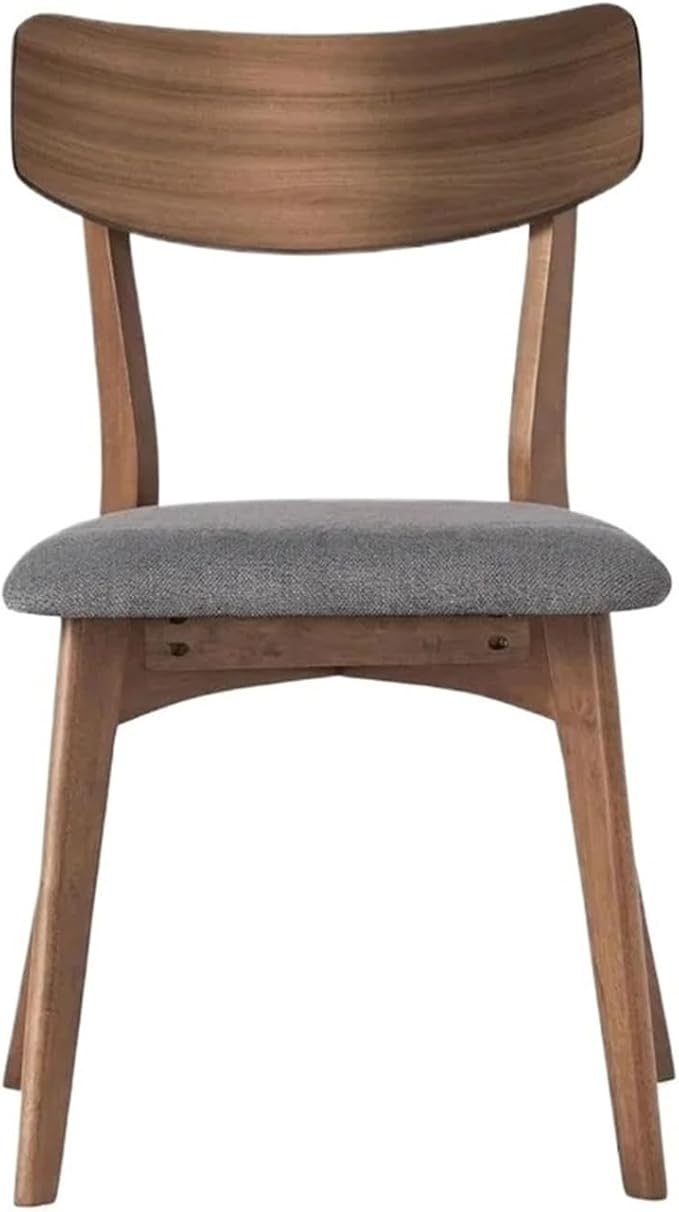 Adjustable Office Computer Chair with Armrest 1pcs Upholstered Dining Chairs with Curved Backrest and Wood Legs Walnut Finished Frame