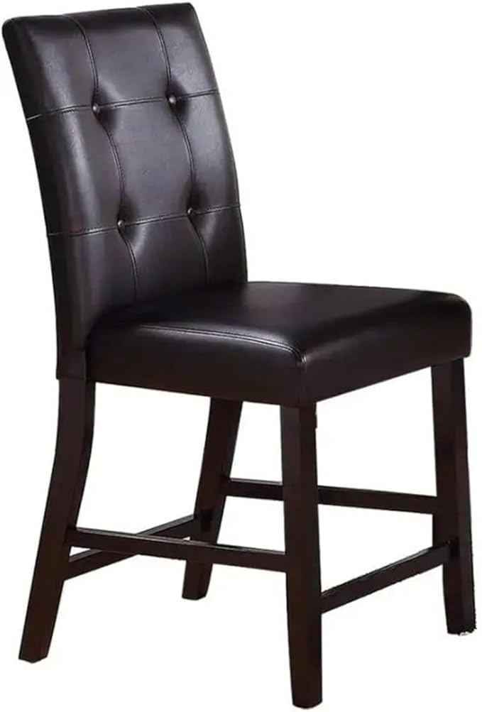 Adjustable Office Computer Chair with Armrest 2pcs Simple Contemporary Brown Finish Dining Chair with Tufted Back