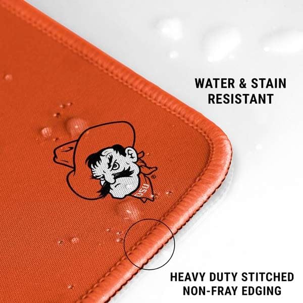 Skinit Large Gaming Mouse Pad - Officially Licensed OK State Cowboys Est 1890 Design with Stitched Edges Waterproof Non-Slip Rubber Base Desk Mat for Keyboard &amp Mouse 31.5 x 11.8 inches