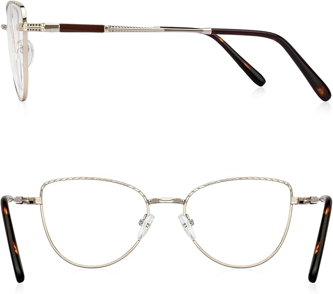 RB. Pilot Retro Cateye Reading Glasses for Women Blue Light Blocking Computer Glasses Spring Hinge Readers