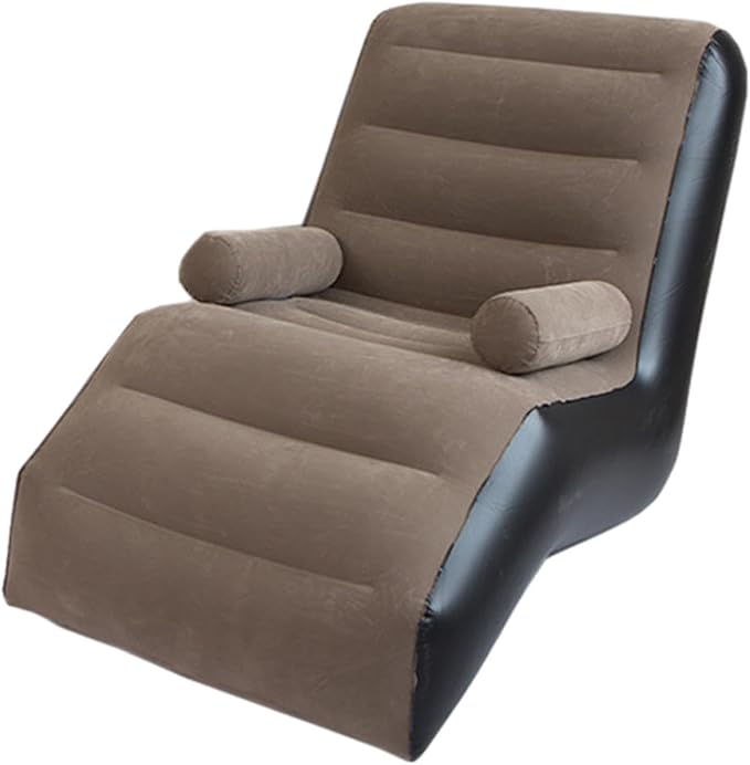 Generic Portable Inflatable Gaming Chair with Armrests for Adults Brown 140cmx85cmx80cm