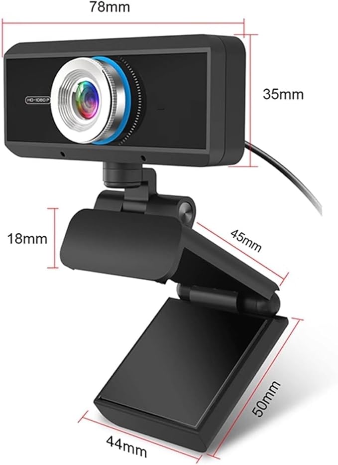 GIZNXBA Webcam with Microphone 1080p for Streaming Clear Stereo Audio HD Light Correction Privacy Shutter Clear Audio Manual Focus Lens for Desktop Laptop