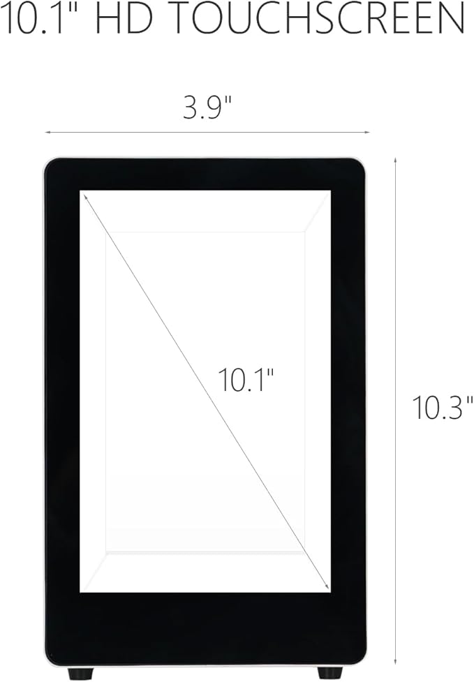 10.1 Inch Transparent Display Cabinet Android 11 75%+ Transparency 10-Point TouchSmart Transparent LCD Showcase for Retail Jewelry Exhibits &amp Product Advertising