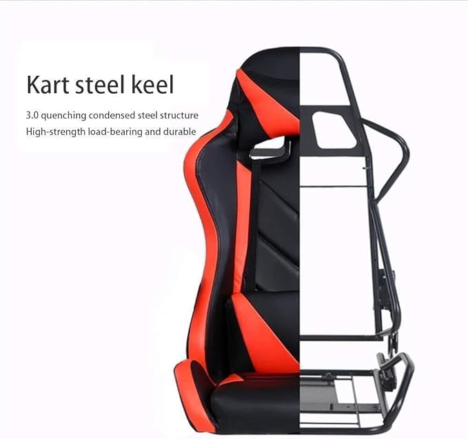 Racing Style Gaming Office Chair with Adjustable Recline 90-155° PU Leather Headrest Lumbar Support &amp Lifted Armrests