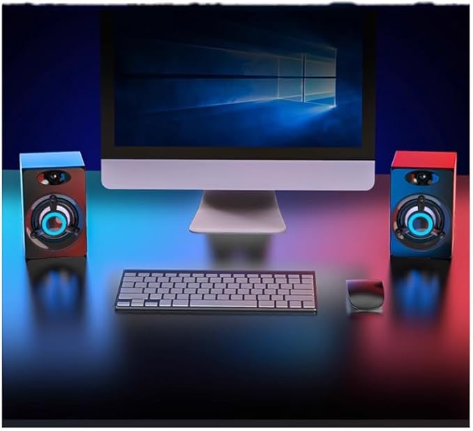 Computer Audio Desktop Mini Wired Small Speaker Laptop Small Home Multimedia Active Impact Speaker(E)