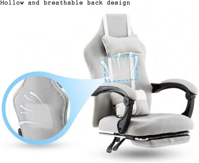 YYDS Chair Gaming Chair Executive Ergonomic Swivel Chair with Headrest and Lumbar Pillow Computer Chair Mesh Esports Chair Ergonomically (Color : Black Size : Aluminum Alloy feet)