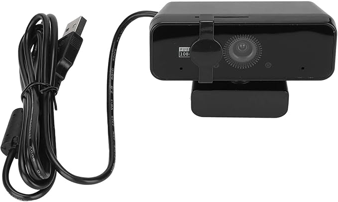 1080P HD USB Webcam with 360° Rotation Inbuilt Mic and Camera Cover for Privacy Protection Plug and Play for Wide Applications