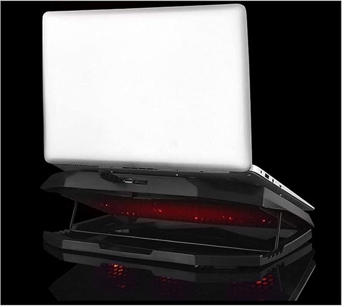 Laptop Cooling Pad 3 Fans Notebook Laptop Cooler Cooling Pad with LED Lights Dual USB Ports Red LED Lights Suitable for 12-17 Inch Laptops