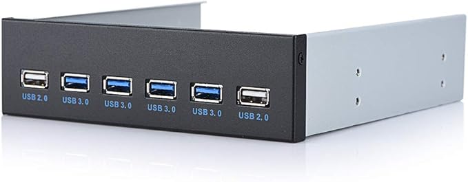 USB 3.0 Front Panel Hub Optical Drive 5.25 Inch Panel Computer Expansion Board with 4-Port USB3.0 &amp 2-Port USB 2.0 &amp 19pin Cable &amp SATA Cable