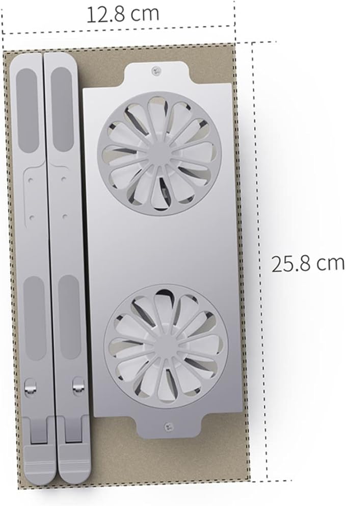 Aluminum Laptop Cooling Bracket Gear Height Adjustment Mute Fan Portable Detachable Laptop Lap Cooler