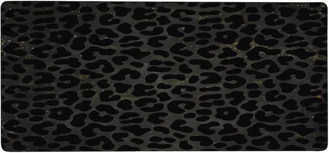 Black Galaxy Leopard Cheetah Large Mouse Pad Gaming Mousepad Desk Mat for Desktop Computer Keyboard Waterproof Mouse Mat Desk Pad with Non-Slip Base for Game School Office Home 35.4 x 15.7