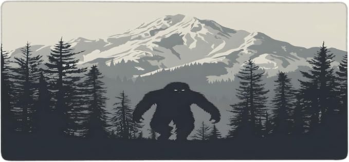 Large Bigfoot Forest Mountain Mouse Mat Computer Mousepad with Non-Slip Rubber Base Waterproof Mouse Pad Desktop Keyboard Pad for GamerHome School Laptop Office Accessories16x35.5in
