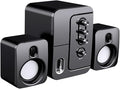 NOLITOY USB Desktop Computer Laptop Speakers Portable 3D Surround Sound with Bass Black Compact Music Loudspeaker for Home and Office Use