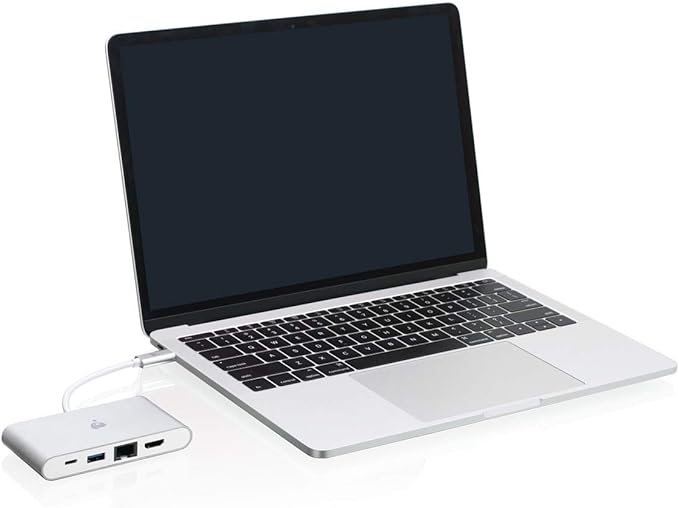 IOGEAR USB-C 4 in 1 Docking Station - 1 HDMI 4K 30Hz Out - 1 USB 3.0 5Gbps Out - Ethernet LAN Port - USB-C 60W Pass Through - Mac Win - GUH3C3PD