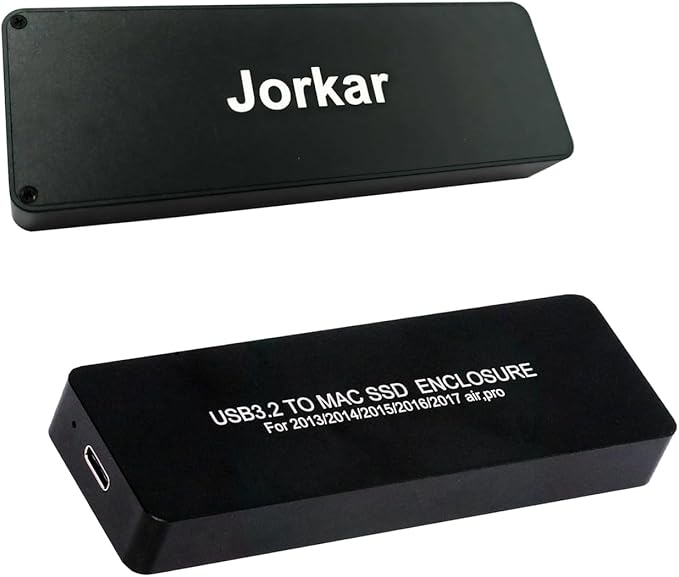 External SSD Enclosure USB-C 3.2 for 12+16 Pin MacBook Air/Pro SSDs mid 2013-2017 CNC Hard Drive Case for A1466 A1465 A1502 A1398 SSDs Portable SSD Reader Box