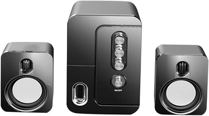 USB Laptop Computer Desktop Speaker 3D Surround Sound with Deep Bass Black Wired Multimedia Loudspeaker for Office and Home Use