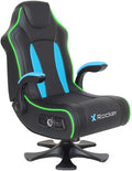 X Rocker CXR3 2.1 Dual Audio LED Gaming Chair with Flip-Up Arms Integrated 2.1 Audio System Bluetooth Wireless 5134201 32.1 x 24.8 x 40.55 Black and Teal