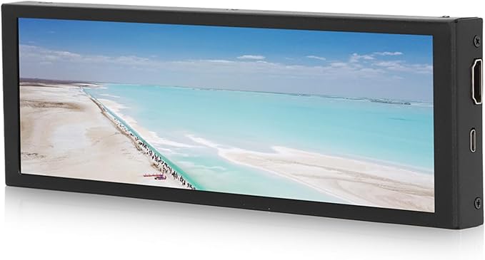 Brrnoo Bar LCD Screen Capacitive LCD Display 60Hz 16.7M Display Color 5:16 900:1 Contrast Ratio DC 5V Stretched Bar LCD Screen (Capacitive Touchscreen)