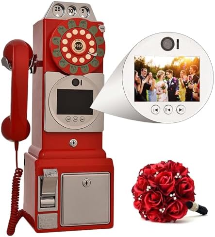 Vintage Video Guestbook Phone - 1080p HD Auto-Recording 32GB Storage 70H Capture 7H Battery - Ideal for Engagements Anniversaries &amp Special Events Black Memory Keeper