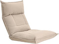 ELEFOCUS Folding Floor Gaming Chair with Back Support Adults Floor Chair with 42 Adjustable Positions Folding Sofa Seat Lounge Couch(Khaki)