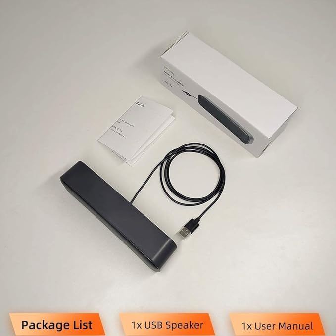 USB Computer Speaker Laptop Speaker with Stereo Sound &amp Enhanced Bass Portable Mini Sound Bar