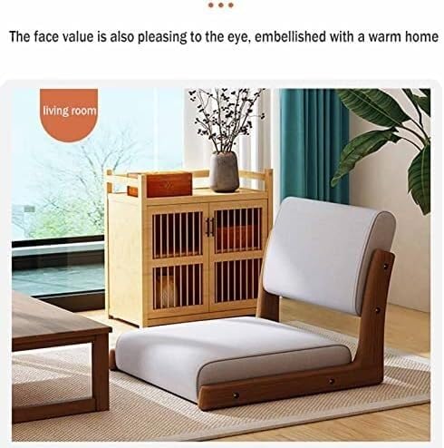 ELEFOCUS Portable Tatami Chair with Back Support Japanese Style Floor Chair for Meditation Foldable and Comfortable(Orange)