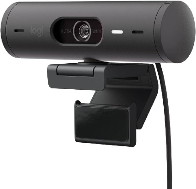 Logitech Brio 501 Full HD Webcam with Auto Light Correction Show Mode Noise Reduction Mics Privacy Cover Works with Microsoft Teams Google Meet Zoom Nintendo Switch 2 New GameChat Mode - Black