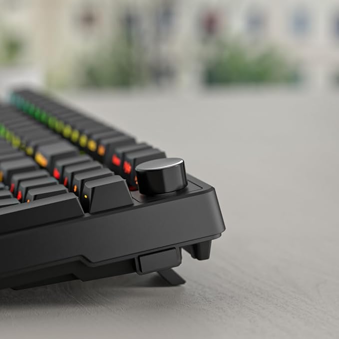 FIRSTBLOOD ONLY GAME. AK992 Hot-Swappable 2.4G Wireless/Bluetooth 5.0/USB Wired Triple Mode Mechanical Keyboard 98 Keys Full Layout RGB Backlit Brown Switches Black Side Carving PBT Keycaps