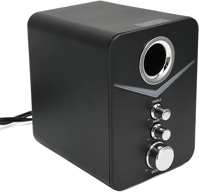 Sanpyl Computer Speaker Deep Bass High Power 2.1 Channel Desktop Speaker for Music LoversRed (Black)