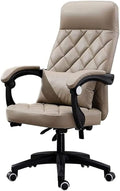 Office Recliner Office Chair Computer Table and Chair PU Leather Game Chair Lunch Break High Back Ergonomic Racing Chair Chair (Color:Khaki)