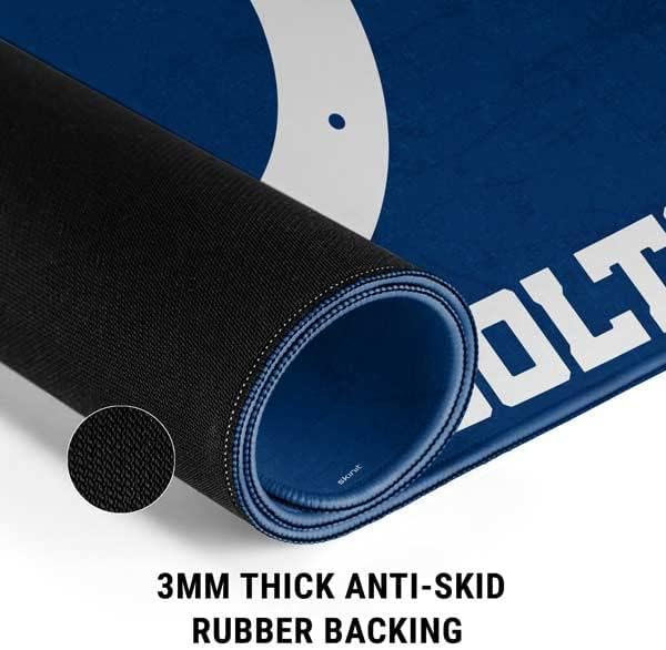 Skinit Large Gaming Mouse Pad - Officially Licensed Indianapolis Colts Distressed Design with Stitched Edges Waterproof Non-Slip Rubber Base Desk Mat for Keyboard &amp Mouse 31.5 x 11.8 inches