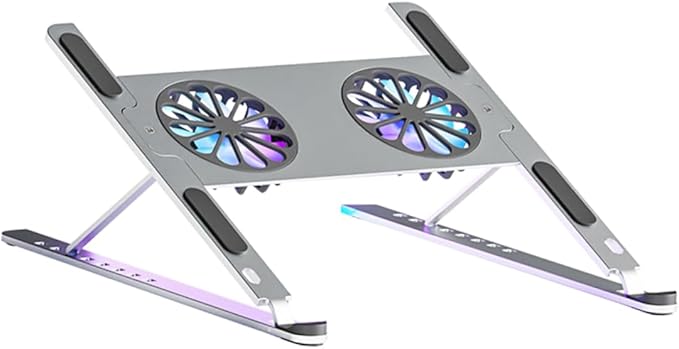 Aluminum Laptop Cooling Bracket Gear Height Adjustment Mute Fan Portable Detachable Laptop Lap Cooler