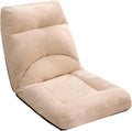 ELEFOCUS Folding Floor Gaming Chair Indoor Chaise Lounger with 5 Adjustable Positions Versatile Chaise Lounge Chair(Beige)