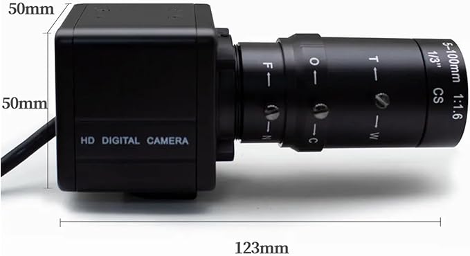 3 4 5 8MP Mini Industrial Video Camera with 5 100mm Manual Zoom CS Mount Lens 4K CMOS Webcam Indoor Security Audio