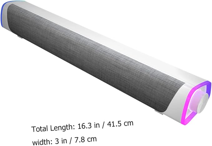Homoyoyo Surround Soundbar Audio Speaker for Desktop Computer Compact Dual Speaker Sound Bar for Use Stylish Design Space-Saving Sound Output
