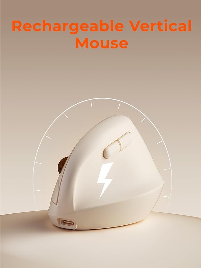 DAREU Ergonomic Vertical Wireless Mouse for Small Hands2.4GHz / BT Optical Vertical Mice with Ergo Design for Comfort and Reduced Wrist Strain3 Multi-Device Connectivity for Computer/PC/Laptop