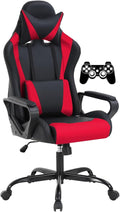 Gaming Chair High-Back Office Chair Ergonomic Video Game Chairs Height Adjustable Reclining Computer Chair with Lumbar Support Armrest Headrest Swivel Chair Game Chair for Adult Teen - Red