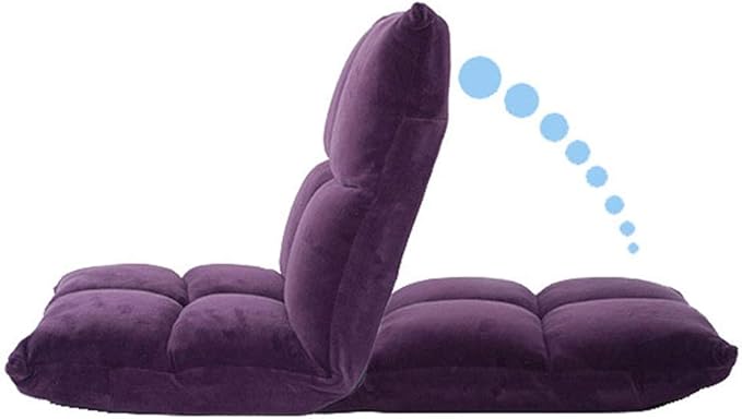 Living Room Chair Cushions Lazy Sofa Floor Chair Foldable Adjustable Home Office Backrest Comfortable for Relaxing Gaming Lounging (Color : Purple Size : 56 15 106cm)