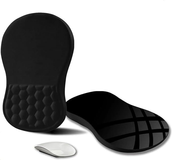 Ergonomic Mouse Pad with Wrist Support Memory Foam Wrist Rest for Carpal Tunnel &amp Wrist Pain Relief Non-Slip Rubber Base Comfortable Gaming Mousepad for Computer Laptop Office &amp Home